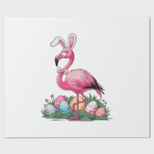 Easter Flamingo T-Shirt ラッピングペーパー (フラット)