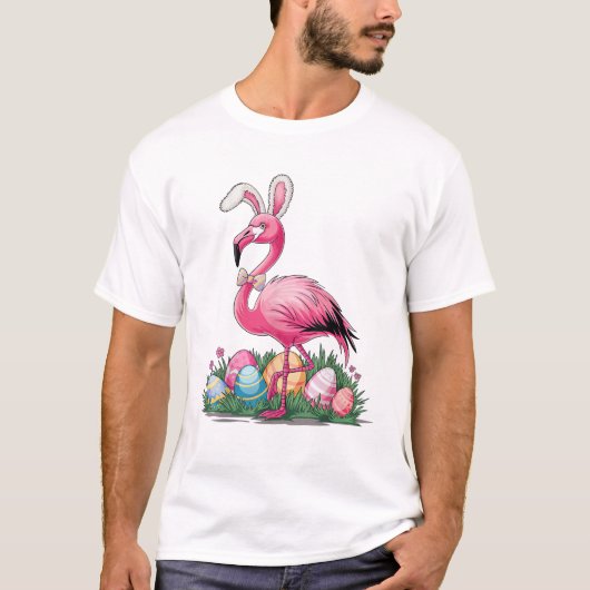Easter Flamingo T-Shirt Tシャツ (正面)