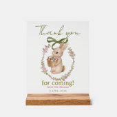 Easter Floral Bunny Welcome Acrylic Sign アクリルサイン (正面)