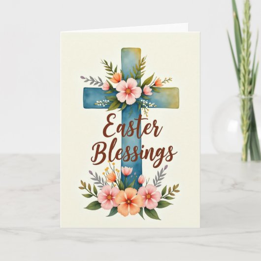 Easter Floral Cross Card カード (正面)