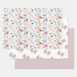 Easter Floral Garden Wrapping Paper Set  ラッピングペーパーシート