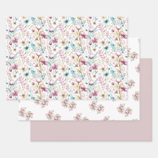 Easter Floral Garden Wrapping Paper Set  ラッピングペーパーシート (セット)