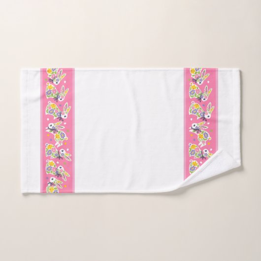 Easter Floral Rabbits バスタオルセット (ハンドタオル)