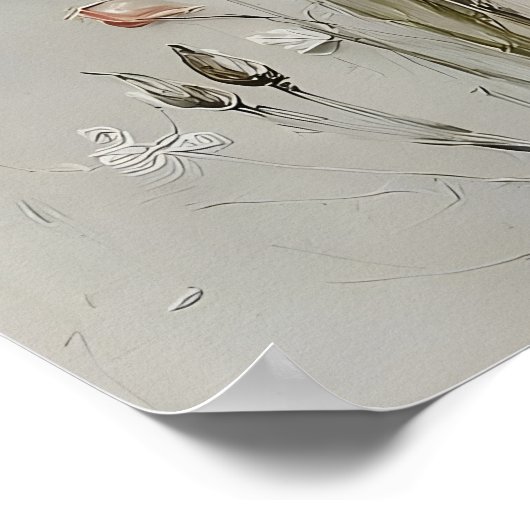 Easter Flower Rabbit Print, Spring Bunny ポスター (角)