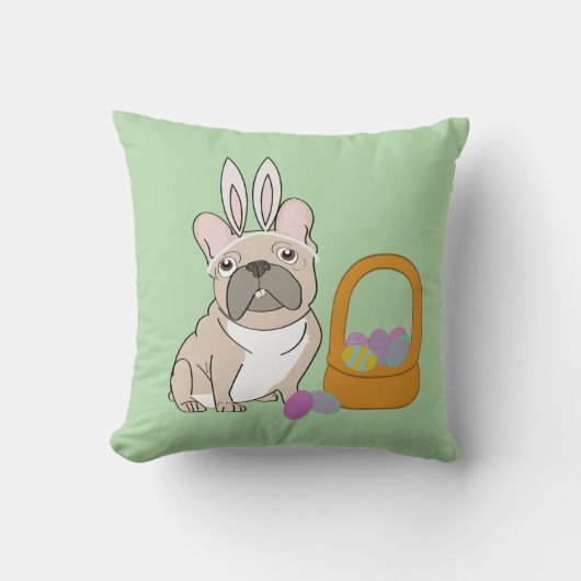Easter French Bulldog クッション (正面)