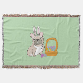 Easter French Bulldog スローブランケット