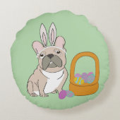 Easter French Bulldog ラウンドクッション (裏面)