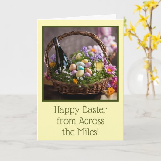 Easter From Across the Miles Humorous Easter  カード (黄色い花)