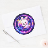 Easter Galaxy Bunny Sticker | Spring Holiday Gift ラウンドシール (封筒)