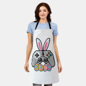Easter Gaming Controller Bunny Ears Boys Kids Yout エプロン (着用した状態)