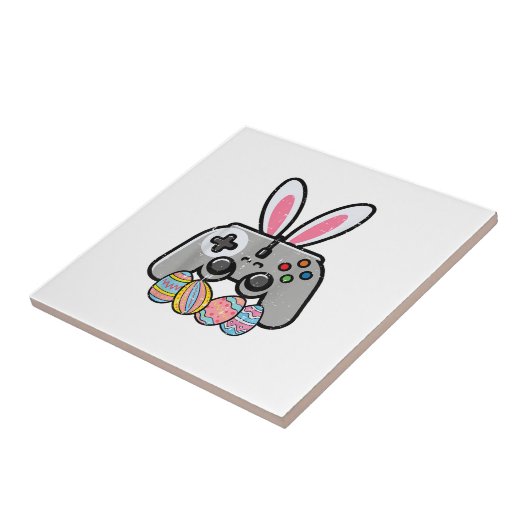 Easter Gaming Controller Bunny Ears Boys Kids Yout タイル (側面)