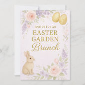 Easter Garden Brunch Invitation | Luxury Floral  招待状 (正面)