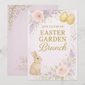 Easter Garden Brunch Invitation | Luxury Floral  招待状 (正面/裏面)
