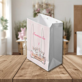 Easter Gift Bag - Kawaii Bunnies & Pastel Roses ミディアムペーパーバッグ
