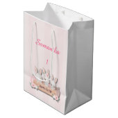 Easter Gift Bag - Kawaii Bunnies & Pastel Roses ミディアムペーパーバッグ (正面アングル)