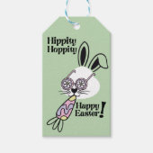 Easter Gift Tag Retro Flower Power Bunny ギフトタグ (正面)