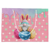 Easter Gnome Polkadot Eggs Icing Drips ラージペーパーバッグ (裏面)