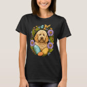 Easter Golden Doodle Bunny Eggs Dog on Easter Gold Tシャツ (正面)