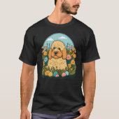 Easter Goldendoodle Bunny Eggs Dog on Easter Golde Tシャツ (正面)