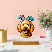 Easter Goldendoodle Dog Wearing Bunny Ears, Easter アクリルサイン (ウェディング)