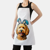Easter Goldendoodle Dog Wearing Bunny Ears, Easter エプロン (インサイチュ)