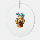 Easter Goldendoodle Dog Wearing Bunny Ears, Easter セラミックオーナメント (左)