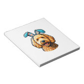 Easter Goldendoodle Dog Wearing Bunny Ears, Easter ノートパッド (アングル)