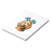 Easter Goldendoodle Dog Wearing Bunny Ears, Easter ノートパッド (回転)