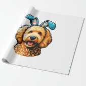 Easter Goldendoodle Dog Wearing Bunny Ears, Easter ラッピングペーパー (アンロールド)