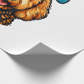 Easter Goldendoodle Dog Wearing Bunny Ears, Easter ラッピングペーパー (角)