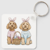Easter Goldendoodle Dogs キーホルダー (裏面)