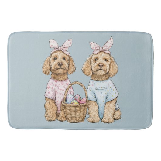 Easter Goldendoodle Dogs バスマット (正面)