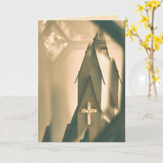 Easter, Good Friday, Blessings with church & cross カード