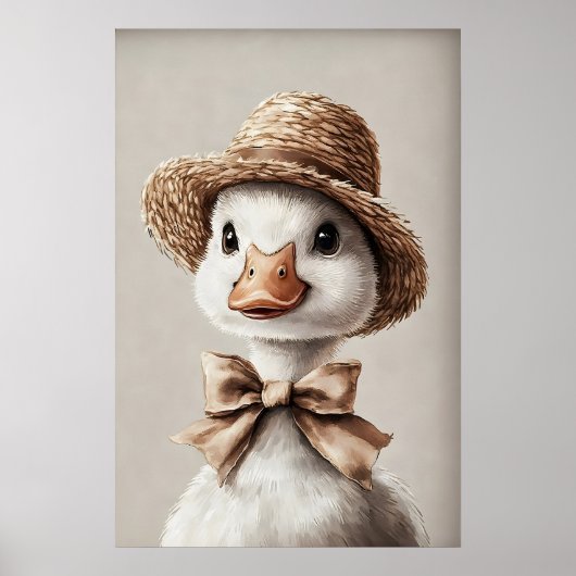 Easter Goose In A Hat With A Bow Print, Spring ポスター (正面)