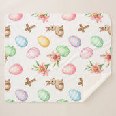 Easter Grace – Seamless Pastel Bunny & Cross Patte シェルパブランケット (正面(横))
