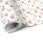 Easter Grace – Seamless Pastel Bunny & Cross Patte ラッピングペーパー (ロールコーナー)