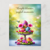 Easter Greeting Card Bright Floral Spring ポストカード (正面)