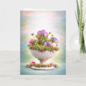 Easter Greeting Card Colorful Floral Spring サンキューカード (裏面)