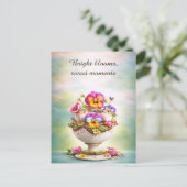 Easter Greeting Card Colorful Floral Spring ポストカード (スタンド正面)