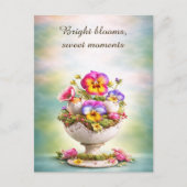Easter Greeting Card Colorful Floral Spring ポストカード (正面)