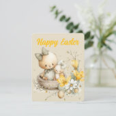 Easter greeting card decorated with flowers 出欠カード (スタンド正面)