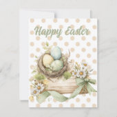 Easter greeting card decorated with flowers 出欠カード (正面)