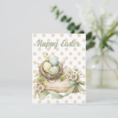 Easter greeting card decorated with flowers 出欠カード (スタンド正面)