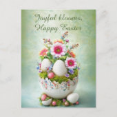 Easter Greeting Card Floral Spring Elegant ポストカード (正面)
