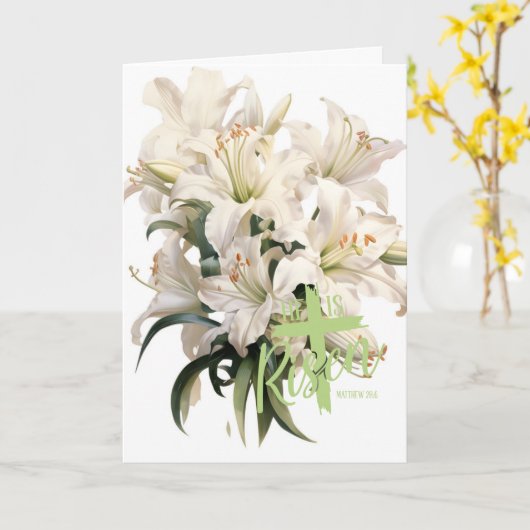 Easter Greeting Card Lily カード (黄色い花)