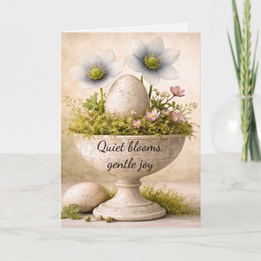 Easter Greeting Card Minimal Floral Spring サンキューカード (正面)
