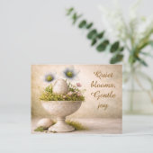 Easter Greeting Card Minimal Floral Spring ポストカード (スタンド正面)