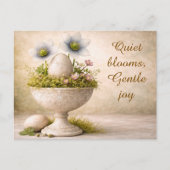 Easter Greeting Card Minimal Floral Spring ポストカード (正面)