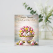 Easter Greeting Card Tulips Floral Spring ポストカード (スタンド正面)