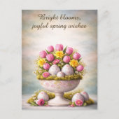 Easter Greeting Card Tulips Floral Spring ポストカード (正面)
